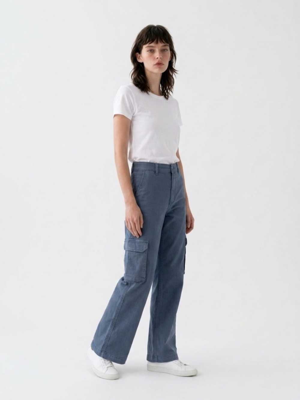 H&M Blue Cargo Boot-Cut Pants